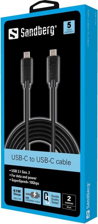 Produktbild Sandberg USB-C auf USB-C (2 m, USB 3.1)