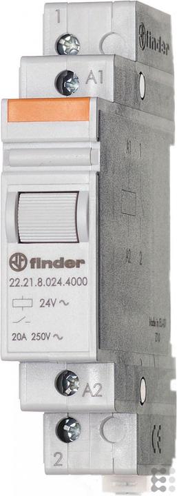 Produktbild Finder Industrierelais 1 St. 22.21.8.024.4000 Nennspannung: 24 V/AC Schaltstrom (max.): 20 A 1 Schliesser