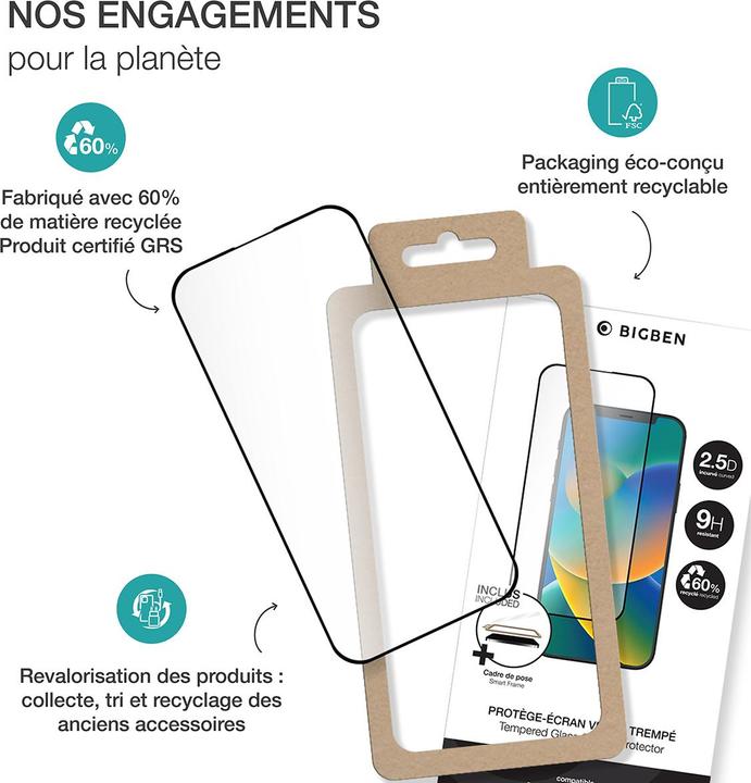 Actual product image Bigben Gehärtetes Glas 2.5D 9H (1 Piece, Xiaomi Redmi 14C, Xiaomi 14T Pro)