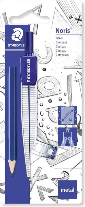 Produktbild Staedtler Noris 550 Schulzirkel, 300 mm, 124 mm, silber, mit Universaladapter, BK