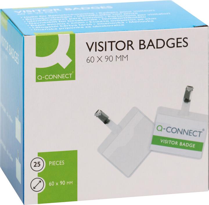 Produktbild Q-Connect Namensschilder mit Clip, 2/3 geschlossen