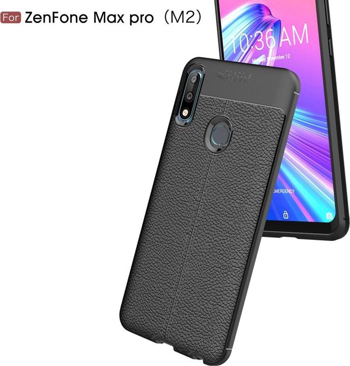 Actual product image Screenguard Asus Zenfone Max Pro M2 Case Leather Design TPU Cover (Asus Zenfone Max Pro (M2))