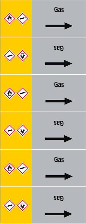 Image du produit Brady ISO 20560 Repères de tuyauterie - Gaz