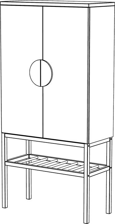 Produktbild tenzo Scoop Hochschrank 2 Türen (73 x 37 x 162 cm)