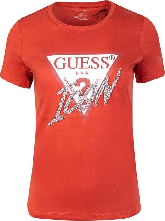 Guess Damen Shirt weiss/dunkelgrau/rostrot S (S)