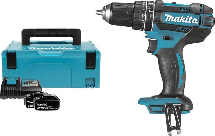 Actual product image Makita DHP482RTJ 18V 2x rechargeable battery-powered impact drill (Rechargeable battery operated)