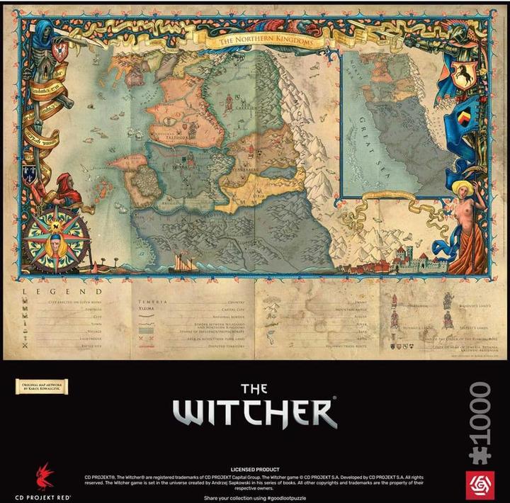 Actual product image Good Loot The Witcher: Northern Kingdom Map - Puzzle (1000 pieces)