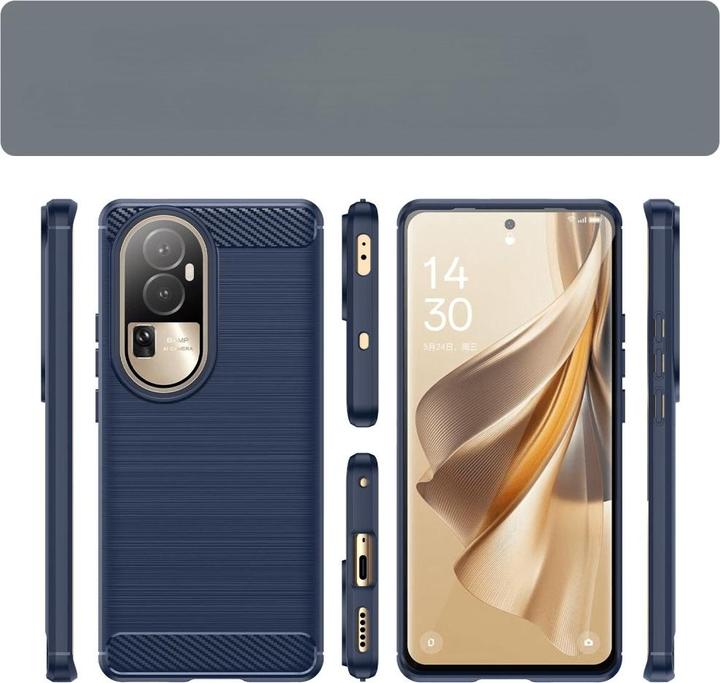 Image du produit Cover-Discount OPPO Reno 10 / 10 Pro - Housse métallique aspect carbone bleu foncé (OPPO Reno 10, Oppo Reno 10 Pro)