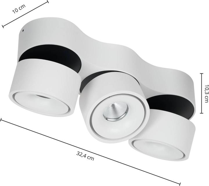 Actual product image Arcchio Rotari LED ceiling light, lenses, 3-light. (2400 lm)