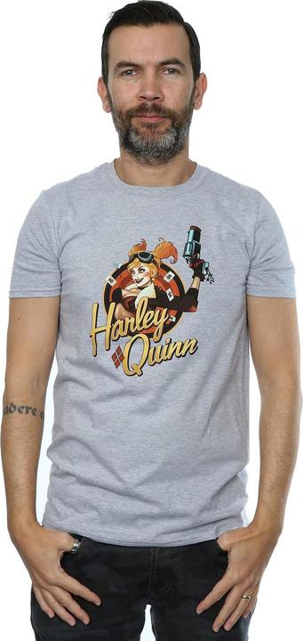 Actual product image Universal Textiles Mens Harley Quinn Badge Heather T-Shirt (S)