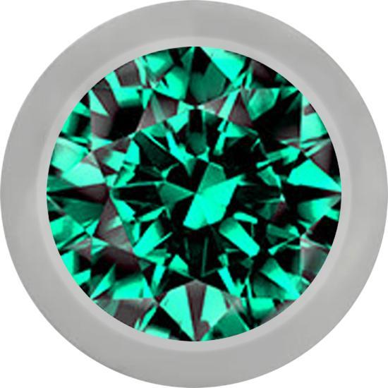 Star Piercing Micro Kugel silber mit Kristall türkis (ohne Messing, Titan G23)