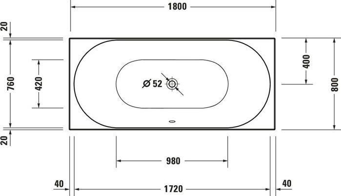 Produktbild Duravit Whirlwanne D-NEO 1800x80 mm Einbauver 2 RS Jet Project we (160 l, 180 cm, 80 cm)