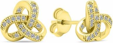 Brilio Silver - Trendy silver earrings with black zircons EA694WBC