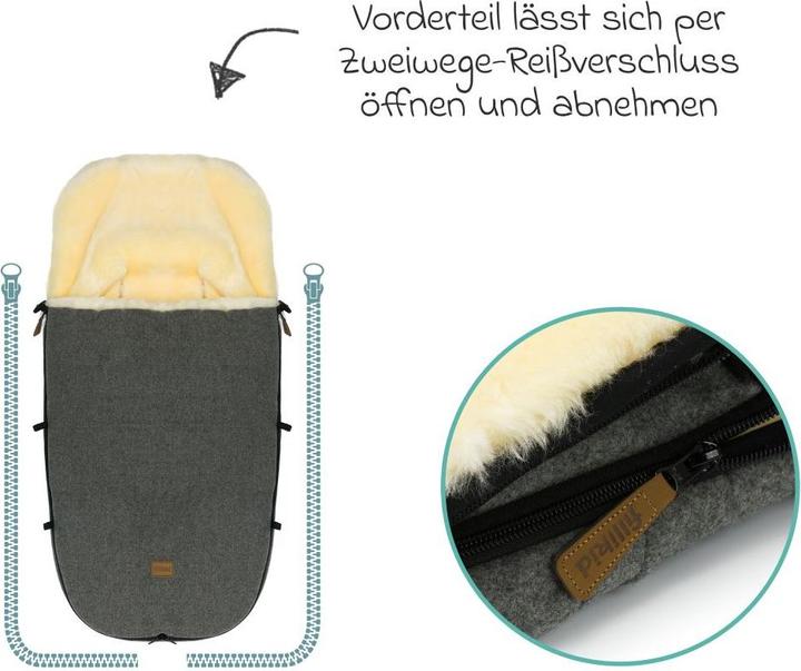 Immagine prodotto Fillikid Fusssäcke für Kinderwagen & Buggys Lammwoll-Fusssack Makalu Wool für Buggy, Sport-