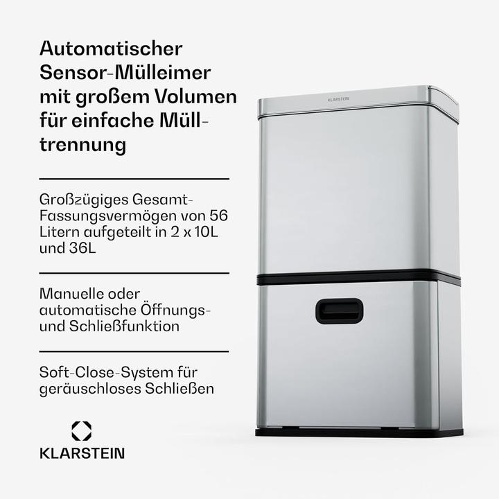 Actual product image Klarstein Touchless Sensor-Mülleimer (56 l)