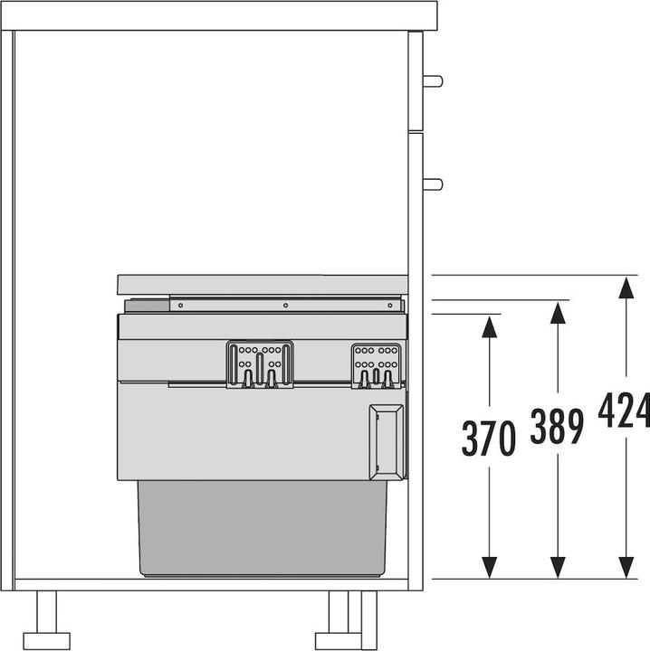 Productafbeelding Hailo Cargo Synchro keukenafvalbak, kunststof, grijs, één maat (54 l)