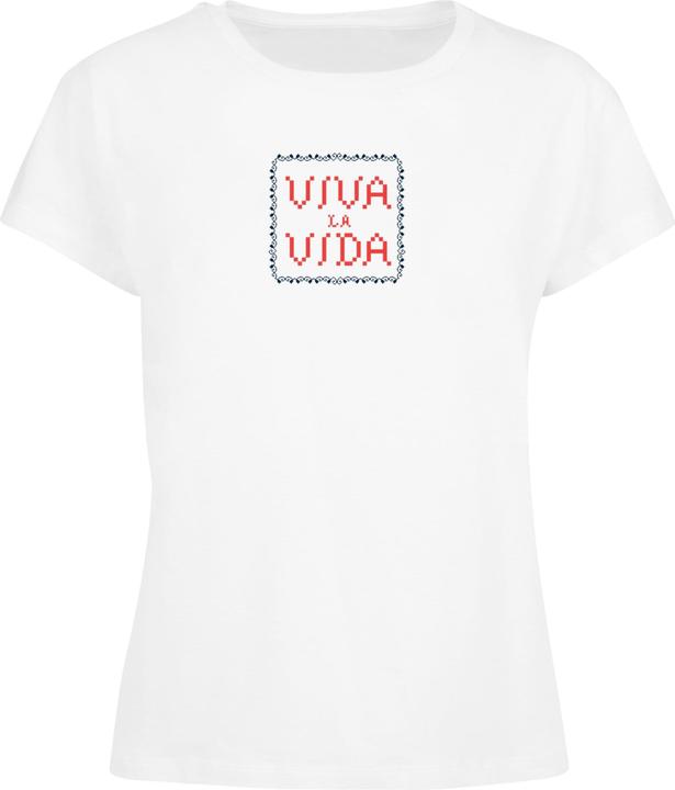 Produktbild Merchcode Ladies Frida Kahlo - Pixels viva la vida Box Tee - 118575 (S)