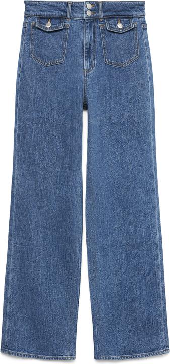 Vero Moda VMTESSA Hohe Taille Weite Passform - kurz geschnitten Jeans Weit geschnitten