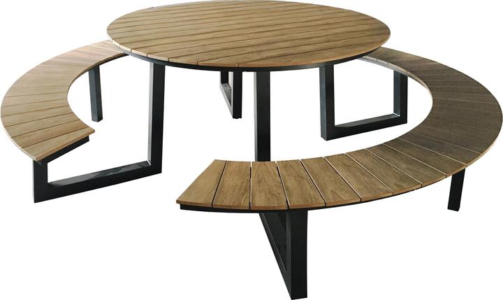 Immagine prodotto Axi Tavolo da picnic Taco con 2 panche rotonde - look antracite/teak
