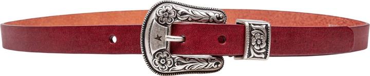 Golden Goose vintage-effect washed leather belt cherry color