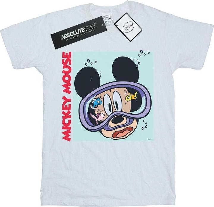 Actual product image Disney Womens/Ladies Mickey Mouse Under Water Cotton Boyfriend T-Shirt (S)