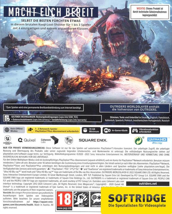 Image du produit Square Enix Outriders édition Worldslayer (PS5) (PS5, DE)