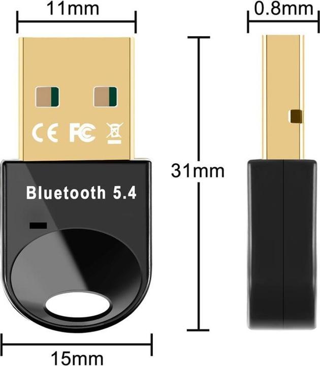 Actual product image Wozinsky Mini Bluetooth 5.4 Adapter WUSB54YS USB-A Receiver Transmitter for Computer - Black (Transmitter & Receiver)