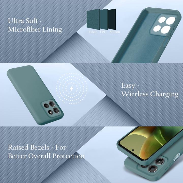 Actual product image Cadorabo Case for Motorola Moto G15 TPU Liquid Silicone Cover (Motorola Moto C)