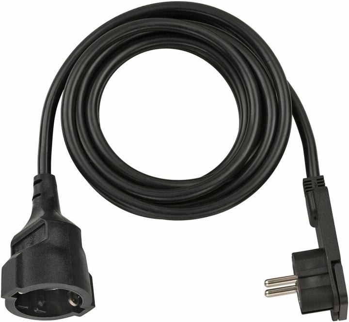 Produktbild Brennenstuhl Kurzverlängerungsleitung mit Winkel-Flachstecker 2m H05VV-F3G1.5 schwarz (2 m, CEE 7/4)