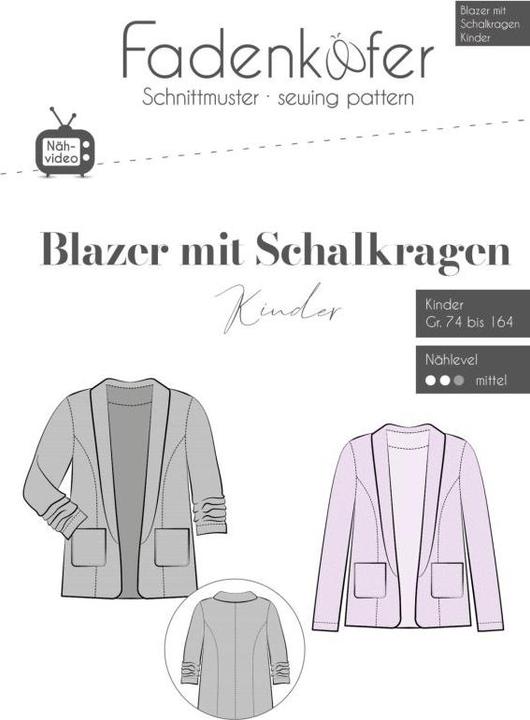 Produktbild Fadenkäfer Papierschnittmuster Blazer mit Schalkragen Kinder