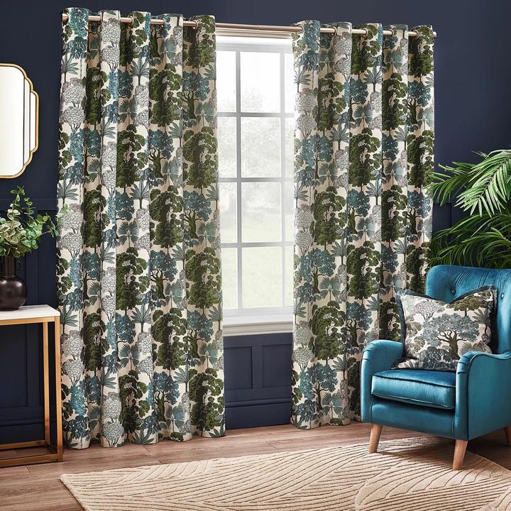 Immagine prodotto Wylder Woodlands Jacquard Floreale Tende con Occhielli (168 x 183 cm)