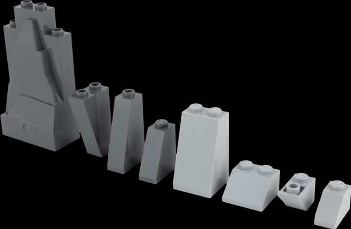 Produktbild LEGO MOC Dachsteine Hellgrau/Dunkelgrau gemischt - Berg/Felsen bauen - NEU! Menge 25x (LEGO Classic)