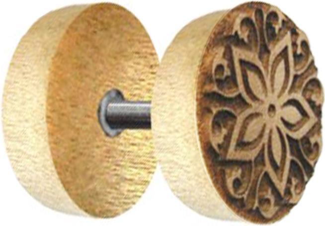Actual product image Star Piercing Fake Plug Blume aus Krokodilholz (without brass, Organic)