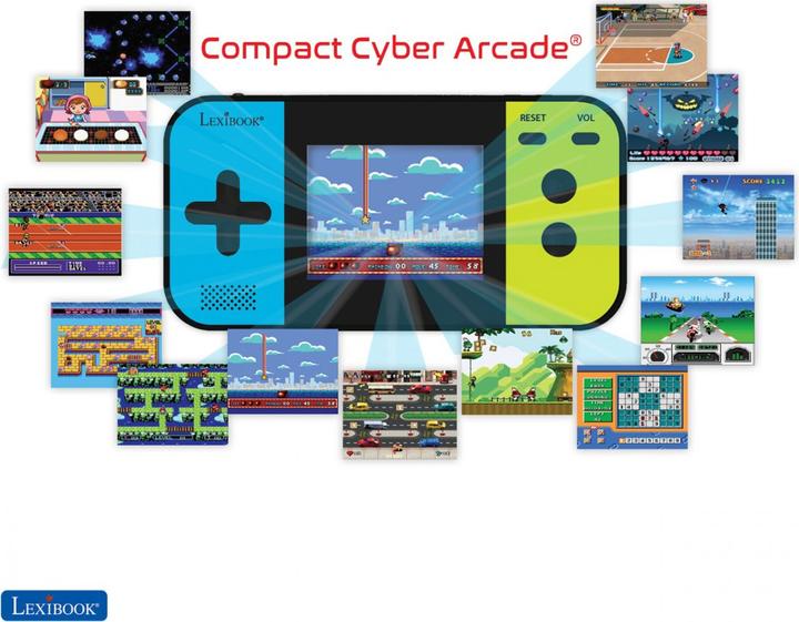 Actual product image Lexibook JL2377 Compact Cyber Arcade Portable Game Console, 250 Gaming, LCD, Battery Powered, Vid