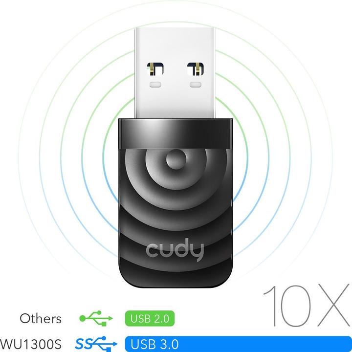 Produktbild Cudy WU1300S WLAN Adapter USB 3.2 Gen 1 (USB 3.0) 1300 MBit/s (USB)
