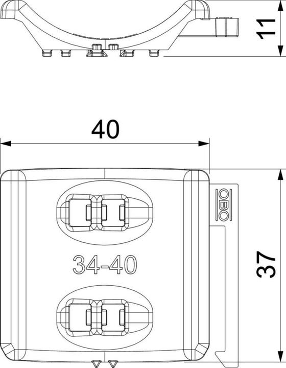 Immagine prodotto OBO Bettermann Contro vasca universale (Fascette in plastica, 19 mm, 1 pz.)