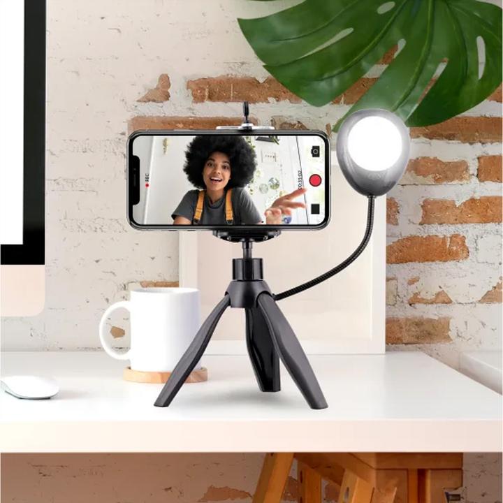 Immagine prodotto T'nB Influenza mini treppiede con LED 7500k, 20cm alto, 3 modi, 360°.