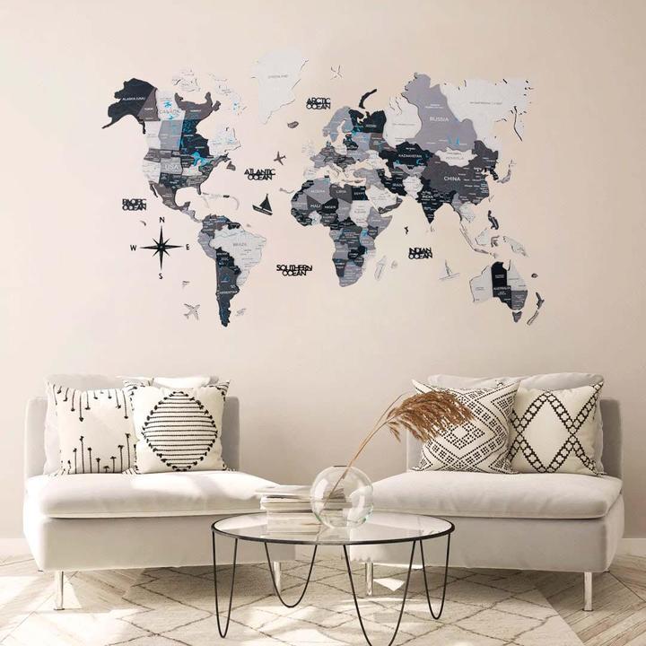 Produktbild Enjoy The Wood 3D Weltkarte (120 x 200 cm)