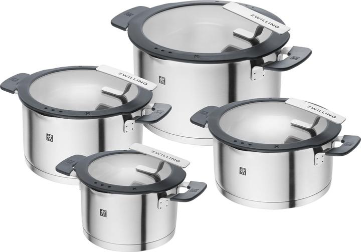 Actual product image Zwilling 1009149 Simplify stainless steel saucepan set (20 cm, Pan set + pot set, Stainless steel)
