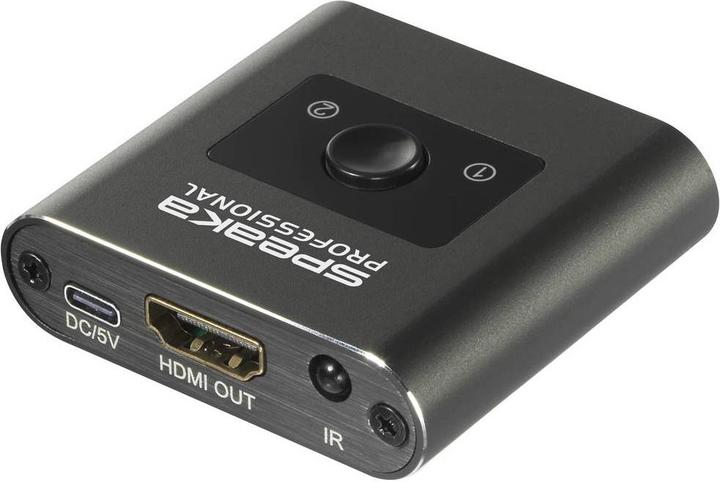 Immagine prodotto SpeaKa Professional SP-HSW-231 Switch HDMI a 2 porte con capacità Ultra HD 7680 x 4320 Pix