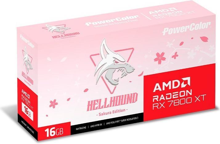 Actual product image Powercolor RX 7800 XT Hellhound Sakura White 16GB OC (16 GB)