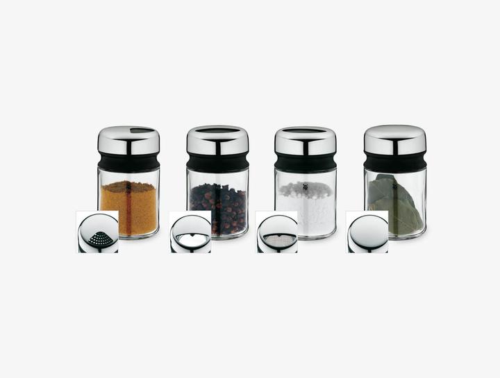 Produktbild WMF Gewürzstreuer Set 4tlg Gewürzdose Gewürzstreuer Gewürzglas 100ml Glas Depot (Kräuter, Diverse Gewürze)