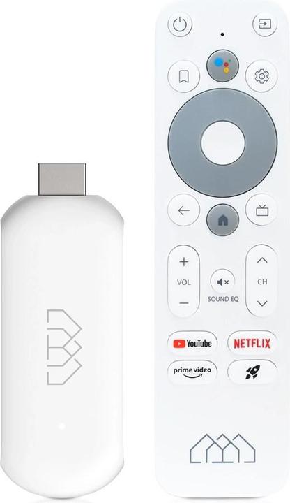 Image du produit Abcom Stick HD Android TV Mediaplayer Stick Blanc (Full HD, HDMI, WiFi 5GHz, Télécommande vocale)