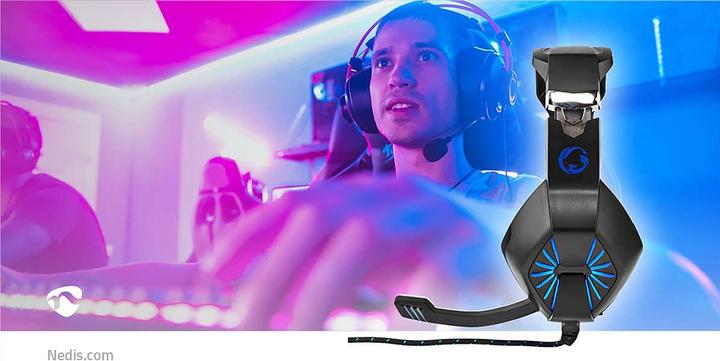 Actual product image Nedis Gaming Headset | Over Ear | Stereo | USB Type-A / 2x 3.5 mm | Foldable Microphone | 2.20 m | L (Cable)