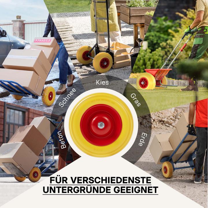 Produktbild Wiltec Schubkarren PU Rad 3.50-8 Vollgummi Polyurethan Reifen pannensicher