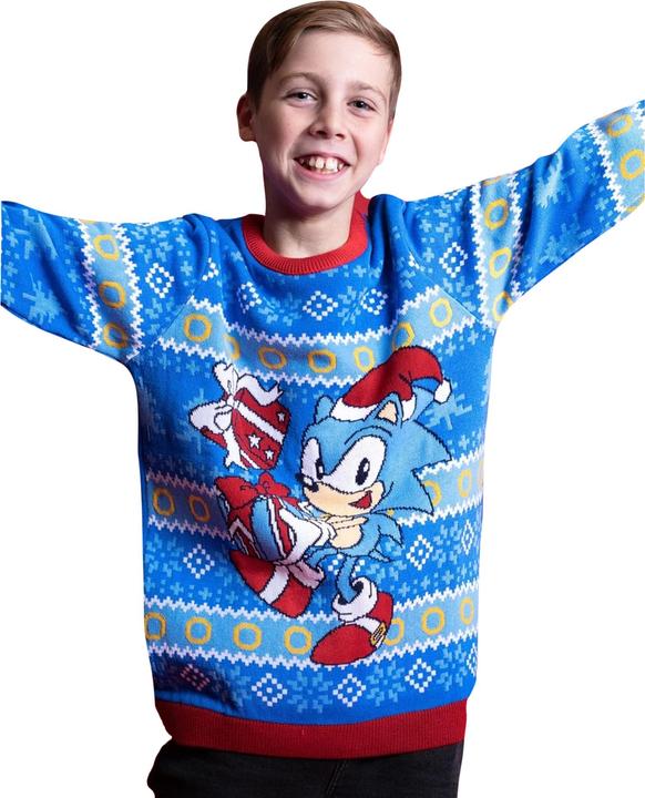 Actual product image Sonic The Hedgehog Childrens/Kids Knitted Christmas Jumper (128)