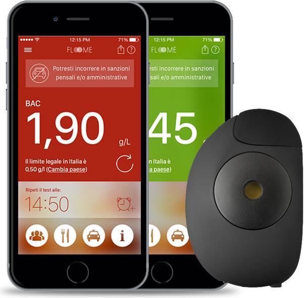 Actual product image Floome breathalyzer iOS & Android