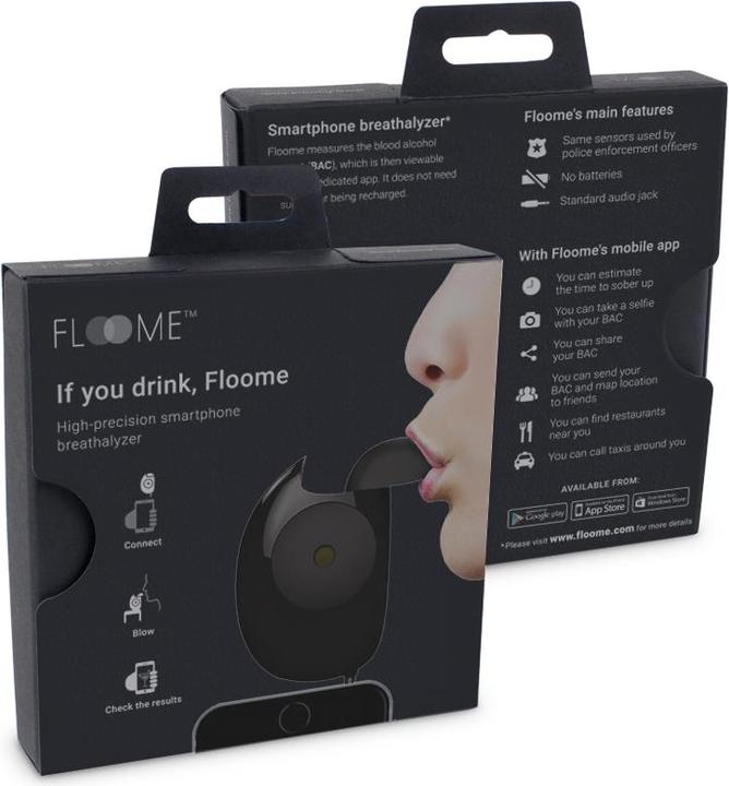 Actual product image Floome breathalyzer iOS & Android