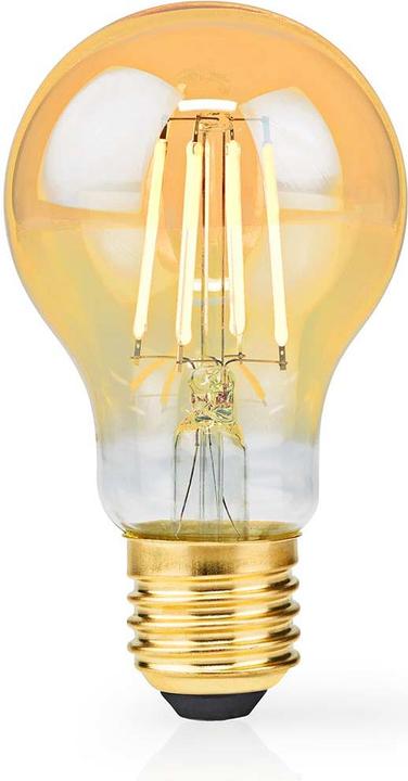 Actual product image Nedis LBDE27A60GD LED filament lamp E27 A60 4.9 W 470 lm 2100 K Extra warm white Number of lamps in (E27, 4.90 W, 470 lm, 1 x, F)