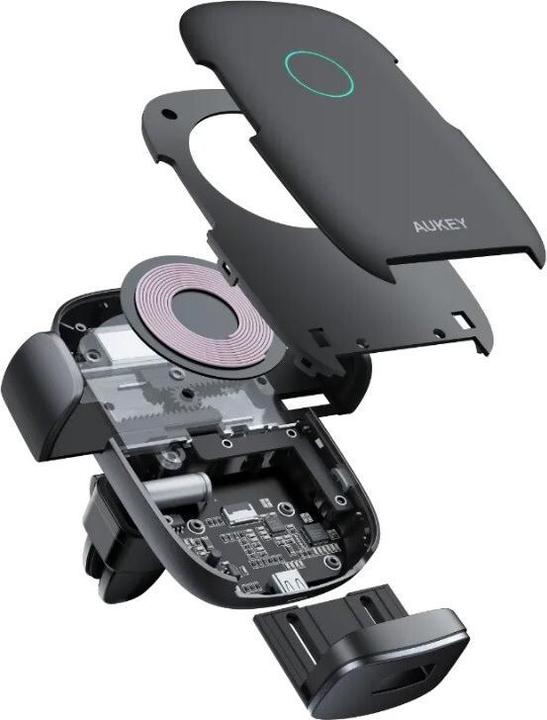 Image du produit Aukey Support de téléphone à chargement sans fil Navigator Wind II HD-C52 Black, Built-in charger